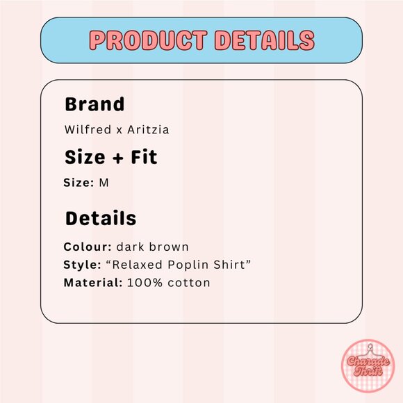 Aritzia x Wilfred "Relaxed Poplin Shirt" - Picture 3 of 3